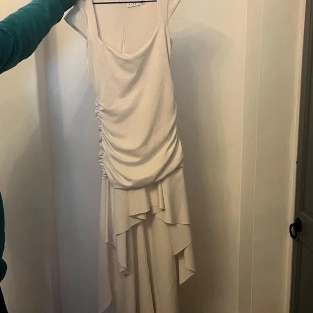 Elegant Cream Asymmetrical Dress